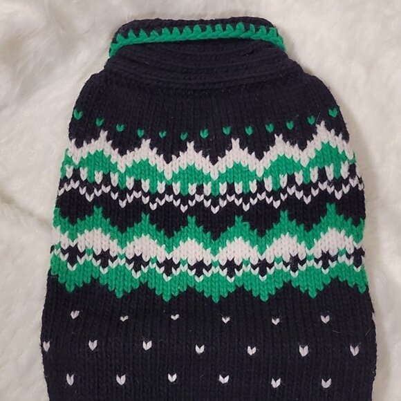 NWOT Handmade Alpine Fair Isle Wool Dog Sweater M - Picture 4 of 9